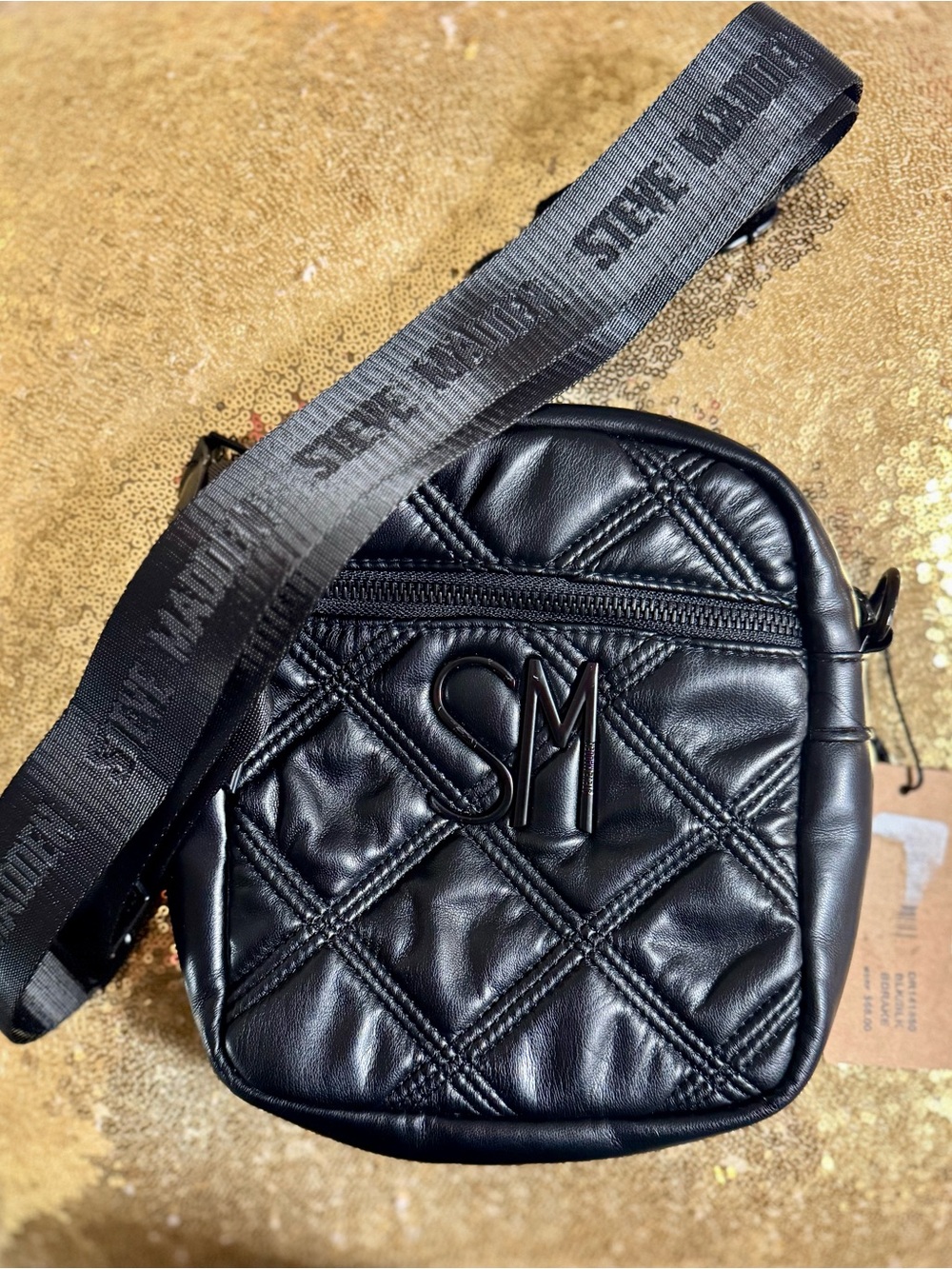 Steve Madden Quilted Crossbody Bag | Chic Shoulder Purse with Chain Strap